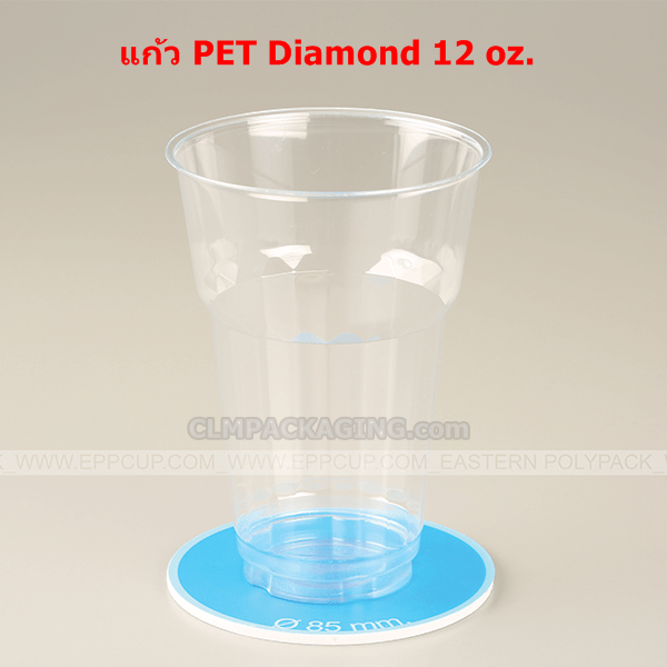 EPP แก้วพลาสติก PET diamond ใส 12,16,22oz.