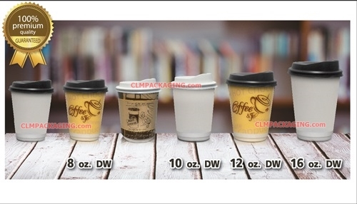 ถ้วยกาแฟ แก้วกาแฟ กระดาษ หนา2ชั้นกันร้อน Double Wall พร้อมฝายกดื่ม