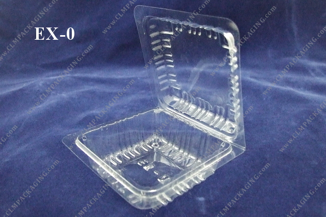 EX0S กล่องเค้กพลาสติกEX-0S กล่องพลาสติกใส กล่องใส ทรงจตุรัส