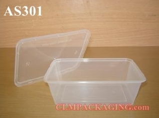 กล่องอาหารพลาสติก ทรงเหลี่ยม อบไมโครเวฟ SL0014 (AS-301) 750ml.