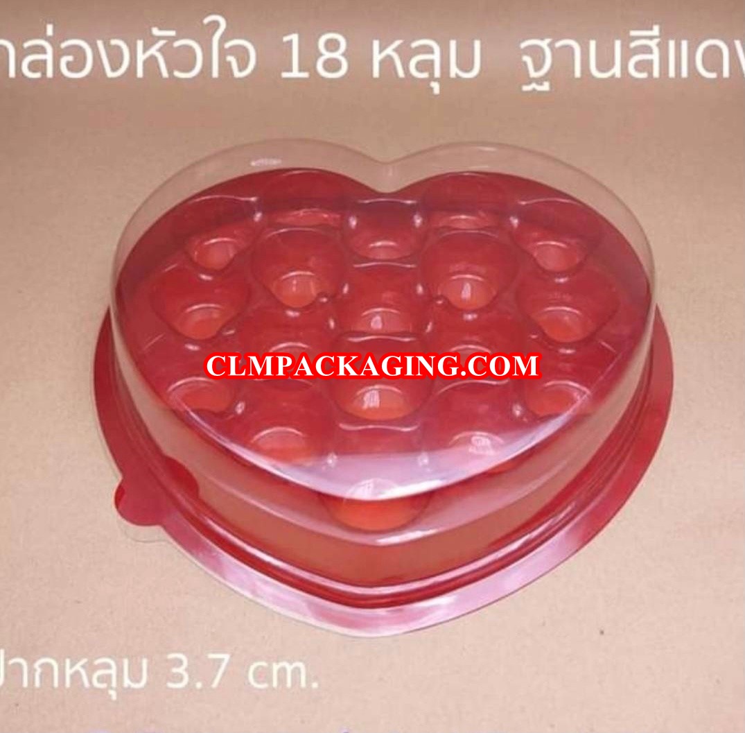 กล่องรูปหัวใจ เนื้อ PS 18 หลุม