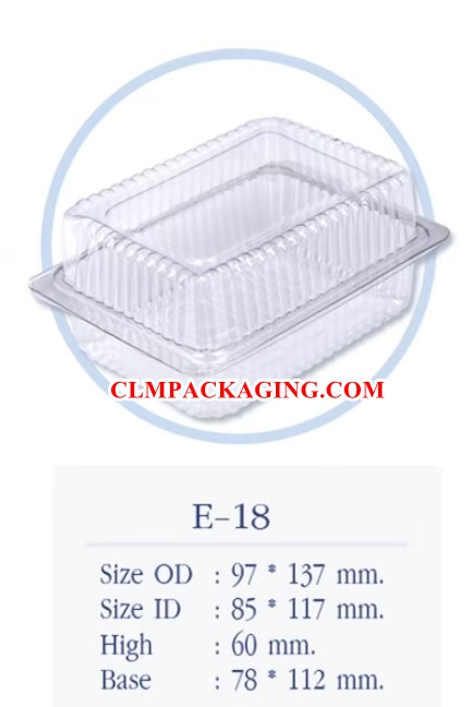 E18 กล่องเค้กพลาสติกE-18 กล่องพลาสติกใส กล่องใส กล่องขนม สลัดโรล โรลสลัด
