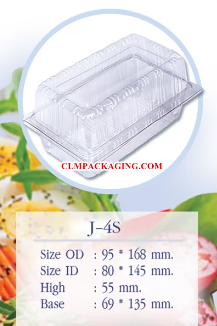 J4 กล่องเค้กพลาสติกJ-4 J-4S กล่องพลาสติกใส กล่องใส