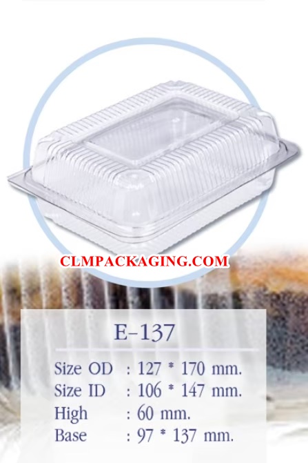 E137 กล่องเค้กพลาสติกE-137 กล่องพลาสติกใส กล่องใส